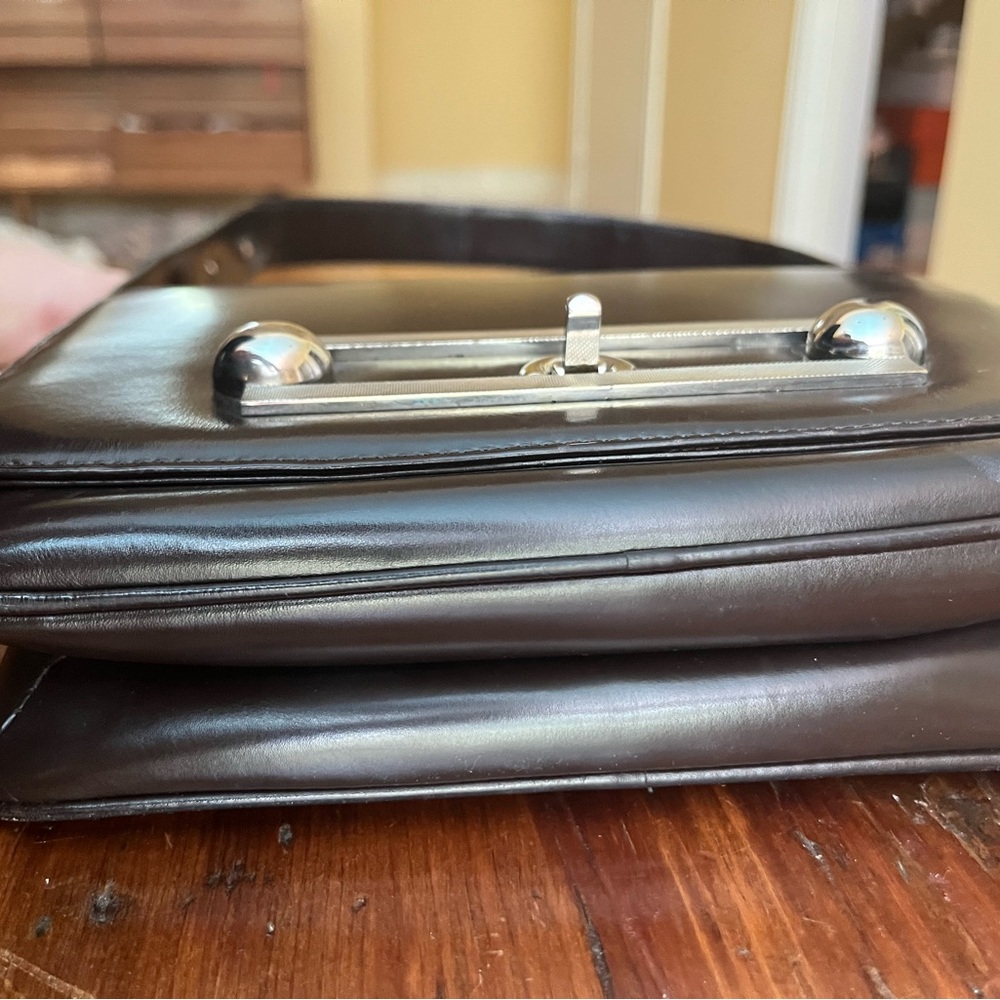 Loewe Dark Brown Leather Shoulder Bag with Silver Hardware - Picture 10 of 11